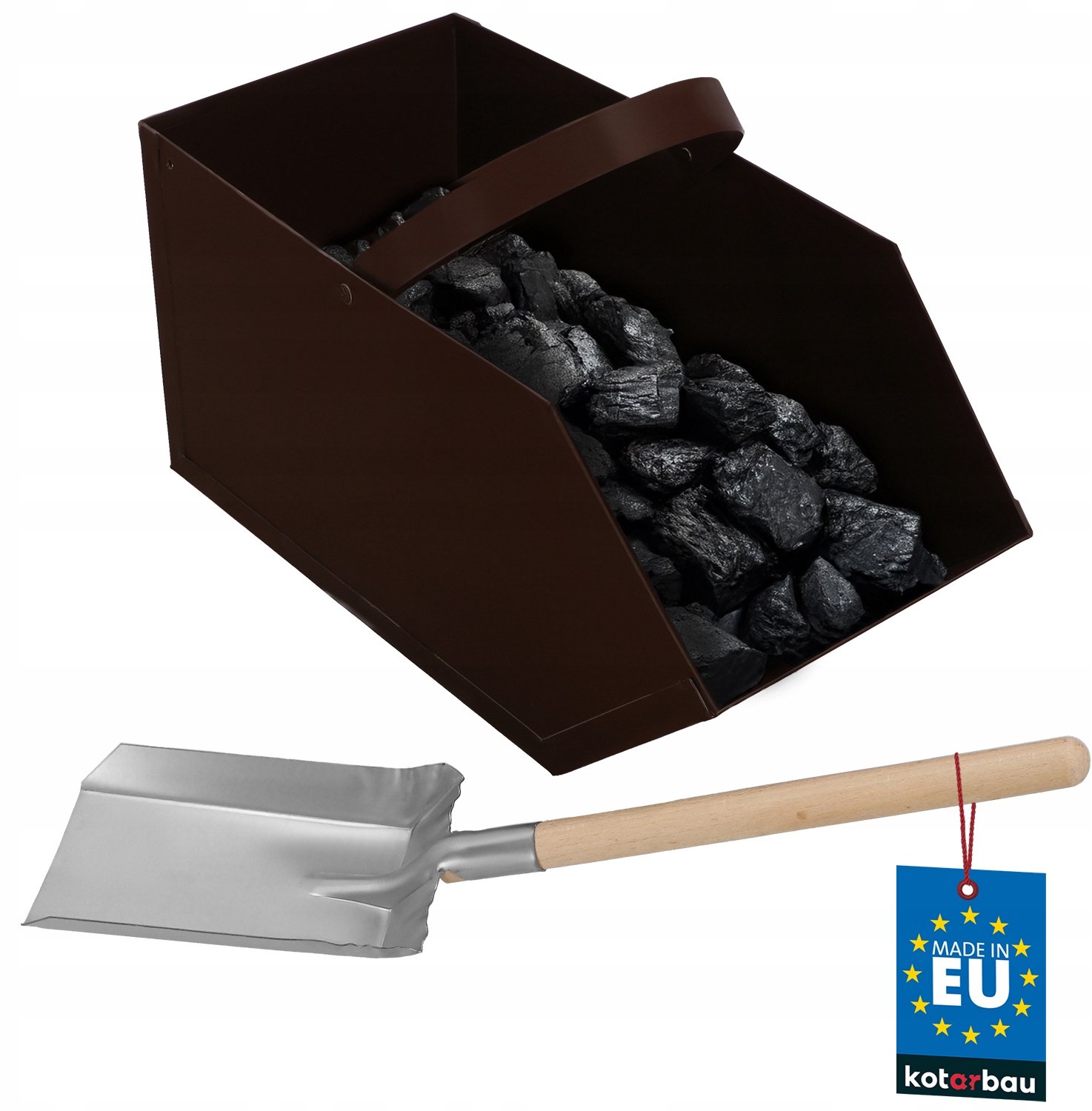 Metalen Kolenbak met Schep voor As, Kolen, Hout & Handvat