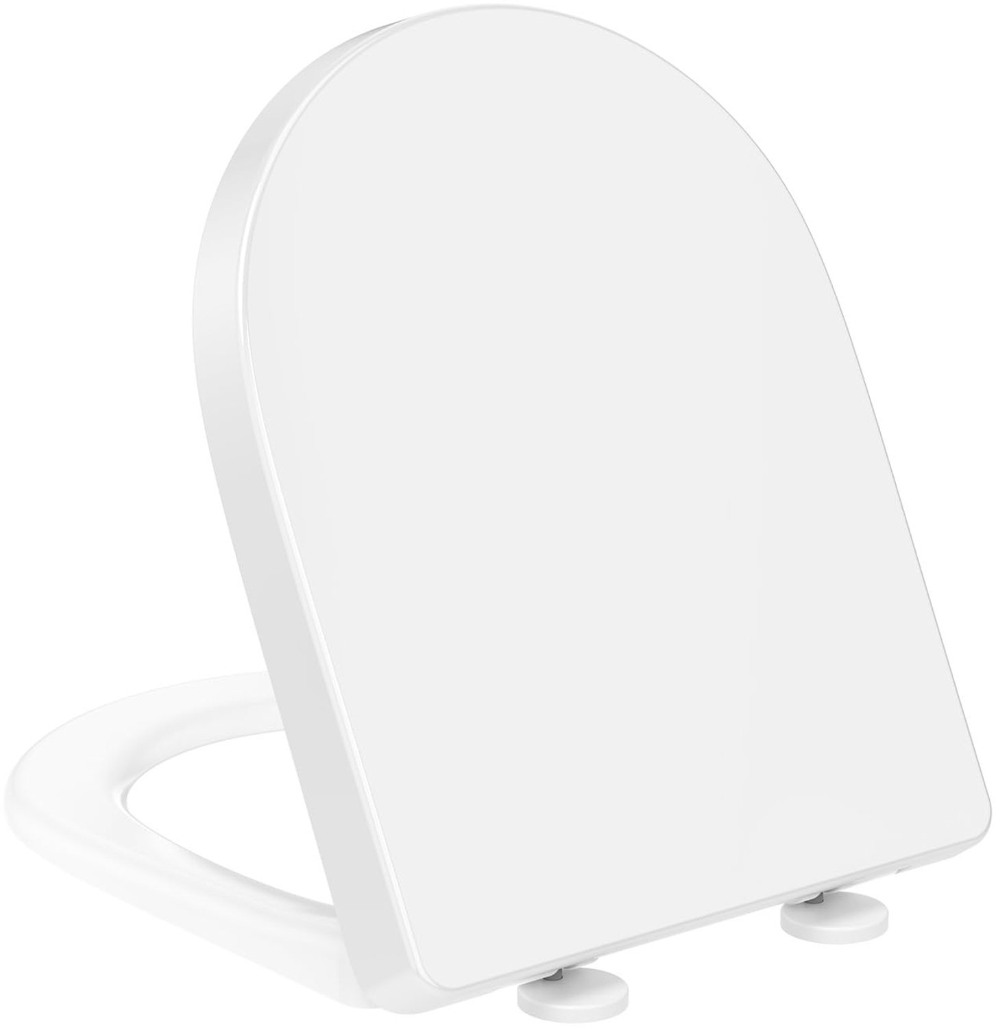 YEAUPE PRO WC-bril D-vorm [Lang] met Softclose, Toiletdeksel met Metalen Scharnieren, Toilet seat/Toiletbril, Wit, 45 - ShopVlot