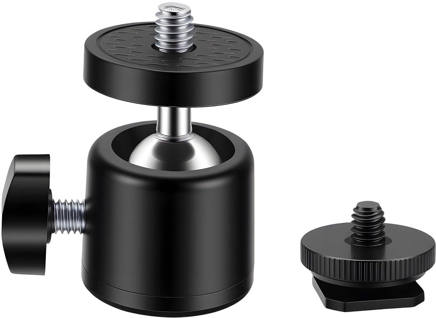SnelShoppen - Mini Statief Kogelkop 360 Graden Metalen Camera Mount - Compact en Lichtgewicht Statief voor Telefoon en DSLR Camera's - Panoramisch Geb