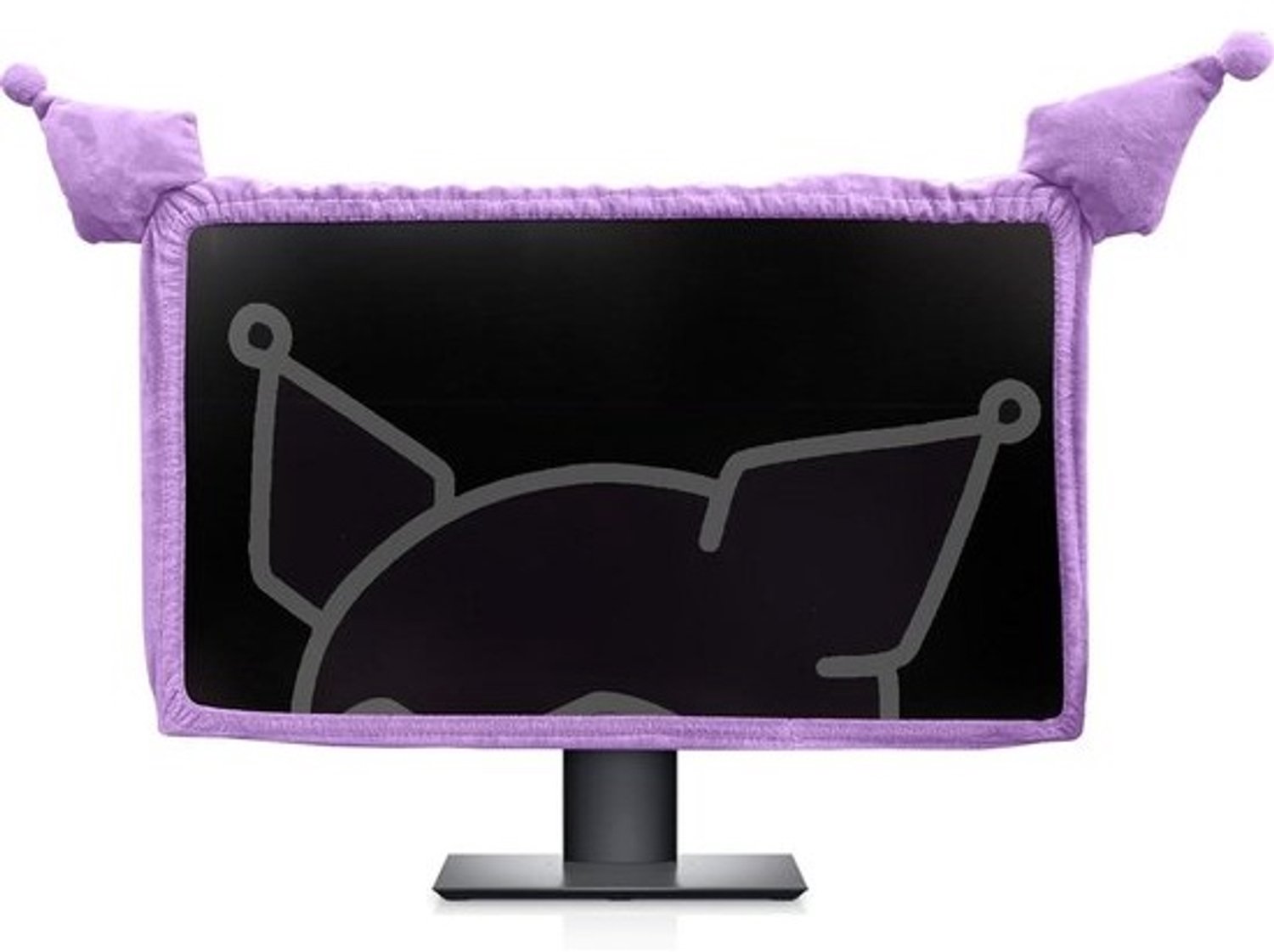 Monitor Beschermhoes - Computerhoes Schermhoes - Scherm Beschermen - Schattig Kattenoor Design - 23-34 inch - Wit