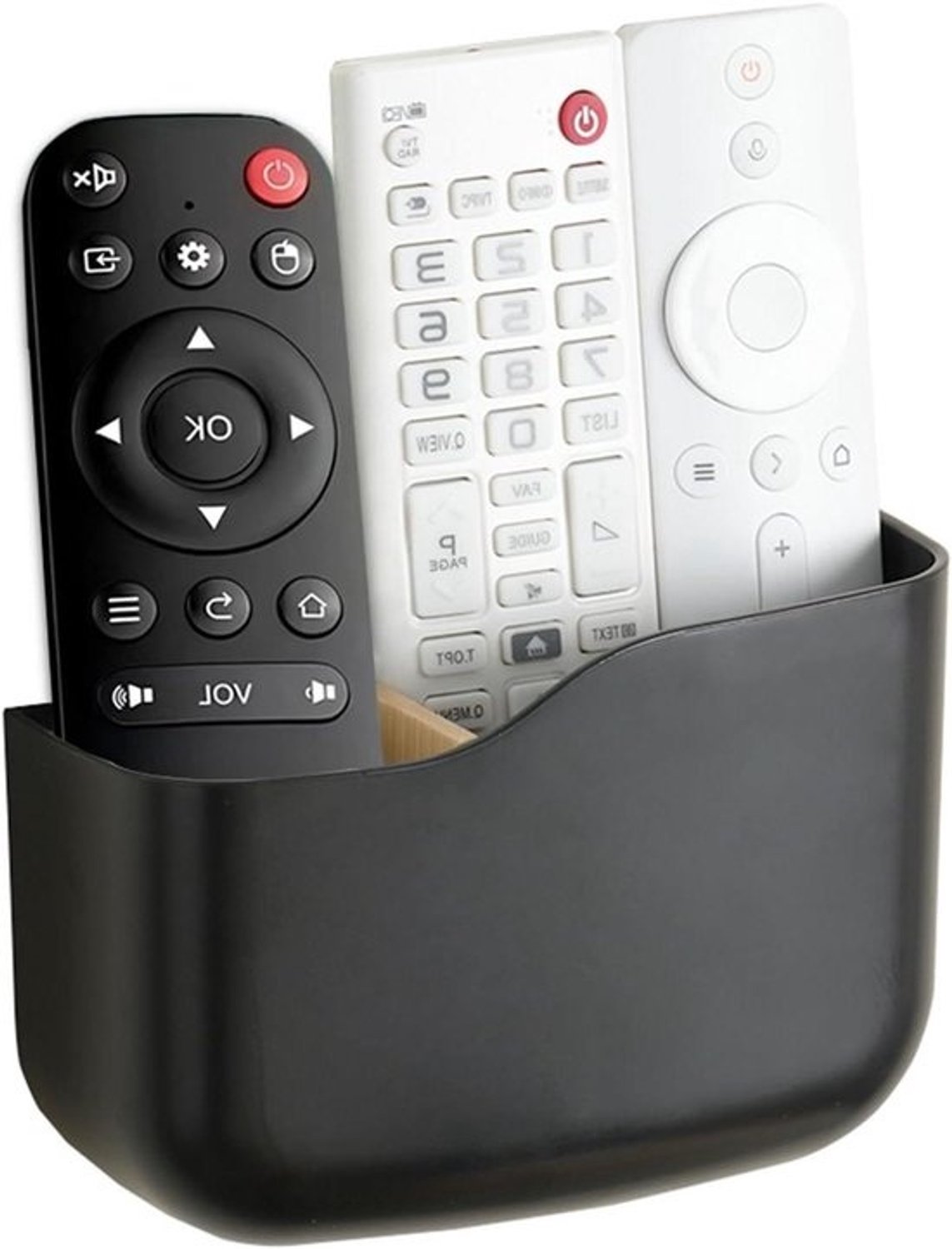 Afstandsbediening Houder - Opberger Controller - Wandmontage Organisatie - Met Oplaad Sleuf - 5.5 x 2.1 x 3.7 Inch - Zwart