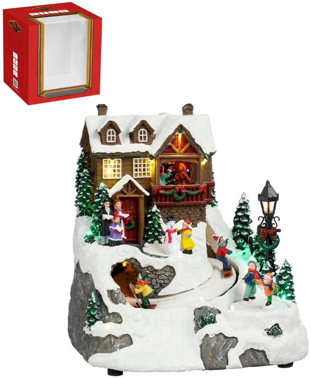 Ski scenery battery operated l24xb23,5xh24,5 cm Luville