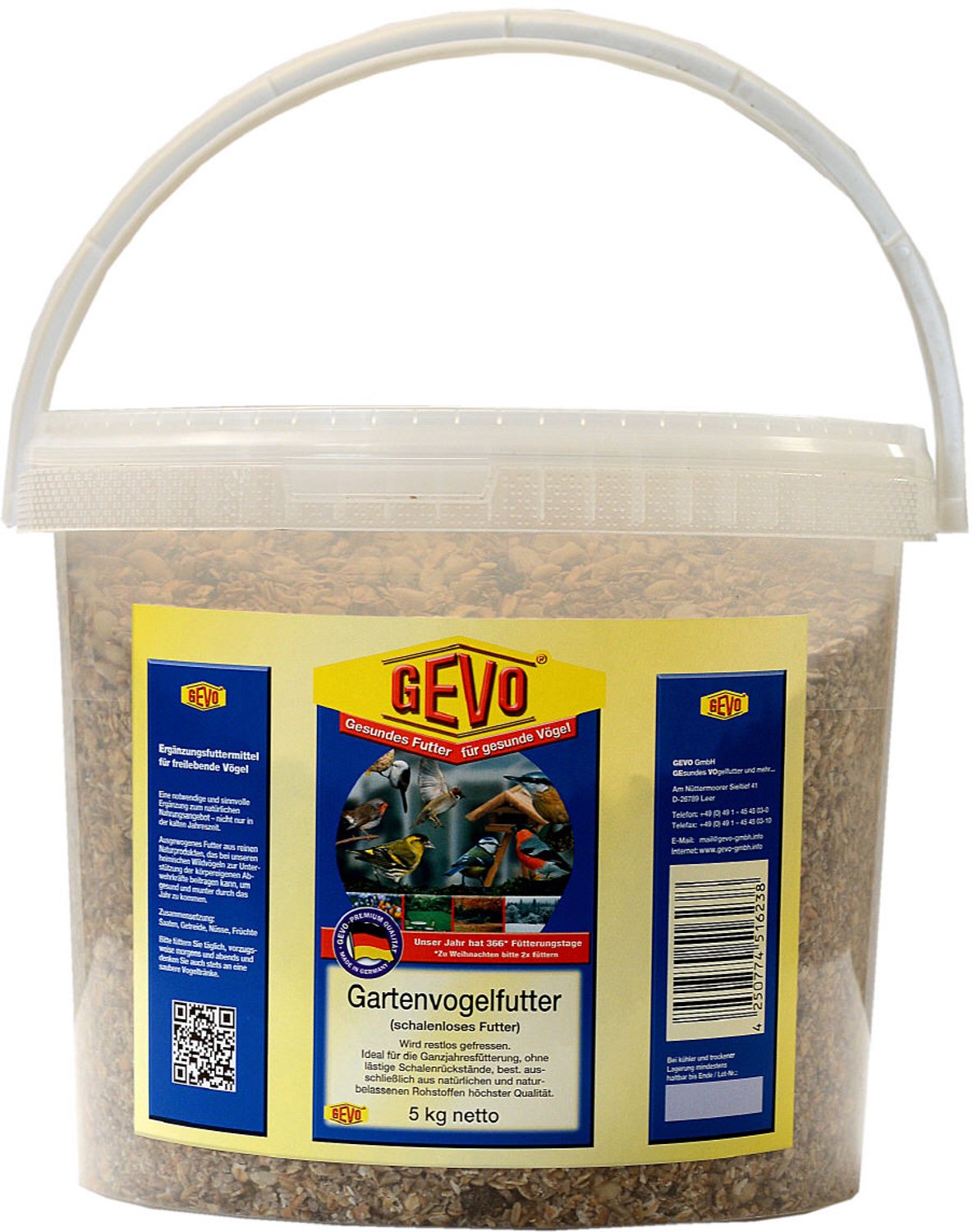 Gevo tuinvogelvoer 5 kg zonder doppen in emmer