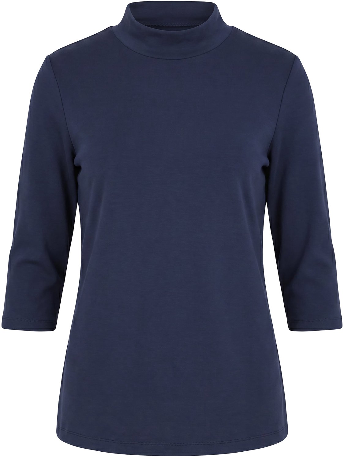 Ulla Popken - Dames - Sweatshirt sierknopen op de achterkant opstaande kraag - Marine - Maat 50+