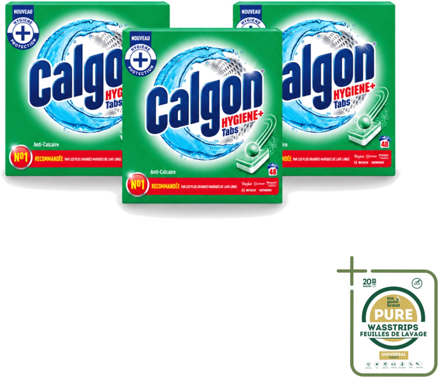 3 x Calgon - Wasmachinereiniger - Tegen Kalkaanslag - 48 Tabletten - Wasstrips - Wasmachine Reinigen - Kalkafzetten - Wasmachine Beschermen - Wasmachine Onderhoud - Wasmachine Tabletten