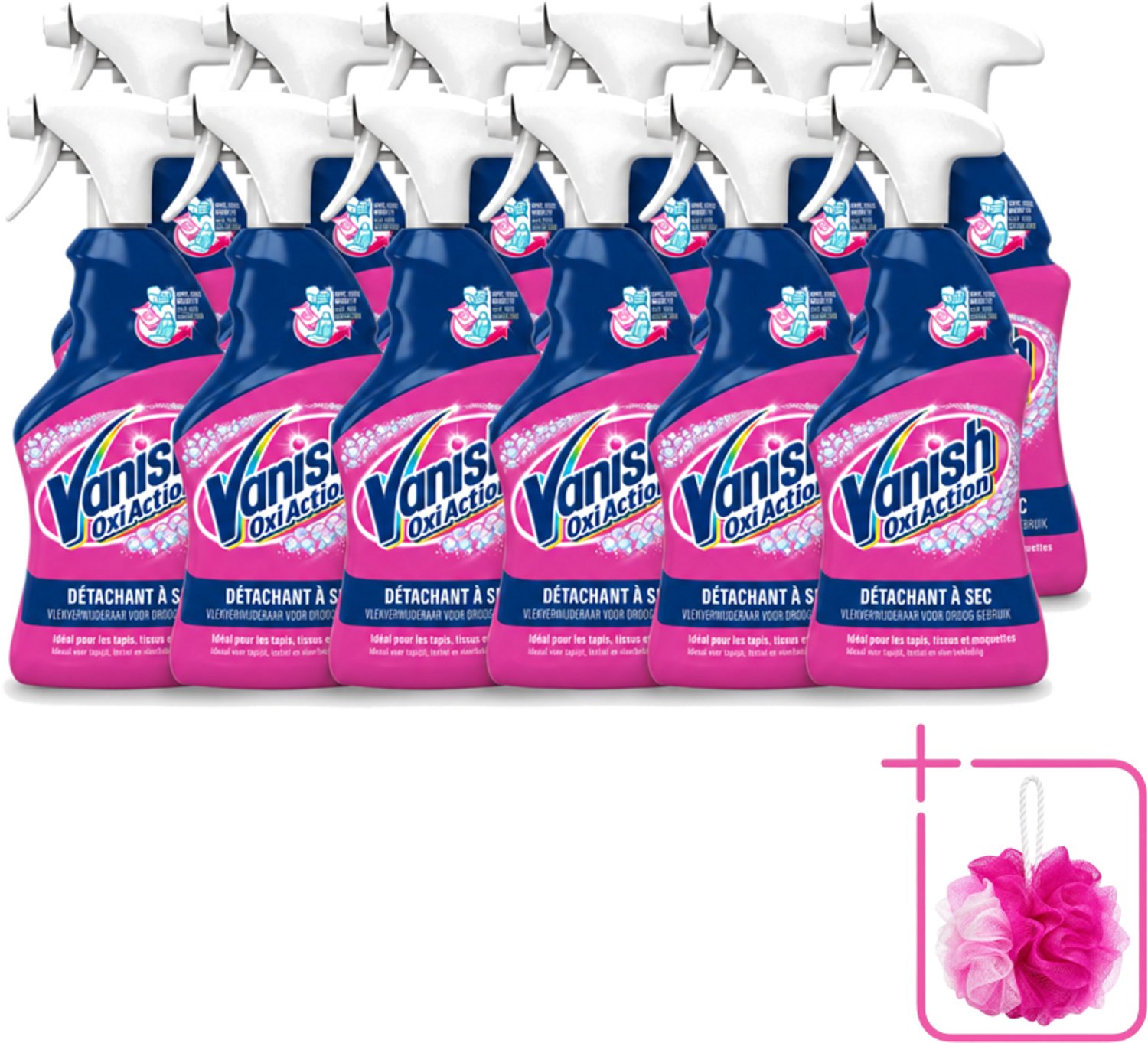 12 x Vanish Oxi Action - Vlekkenverwijderaar Spray - Voor Tapijt. Textiel & Vloerbekleding - 500 ml - Bulkverpakking - Vlekkenverwijderaar - Douchemop - Tapijt reinigen