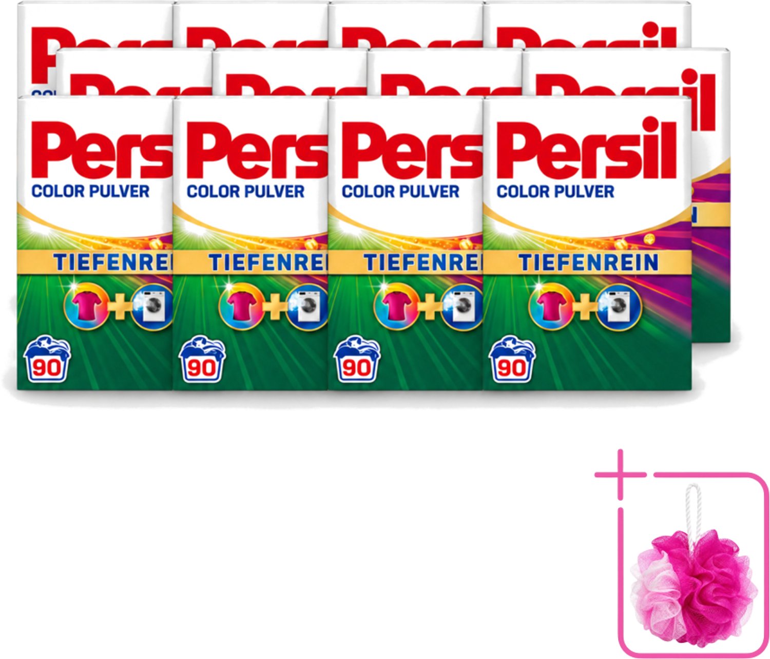 12 x Persil Color - Waspoeder - Gekleurde Was - 90 Wasbeurten - Bulkverpakking - Waspoeder - Douchemop - Gekleurde was