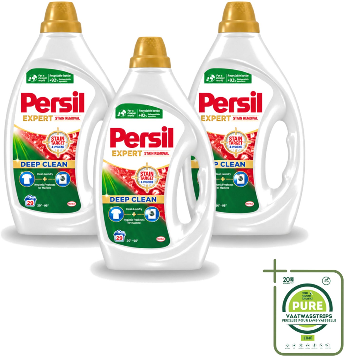 3 x Persil Expert - Vlekverwijdering - Vloeibaar Wasmiddel - Witte en Gekleurde Was - 29 Wasbeurten - Grootverpakking - Vaatwasstrips - Vlekverwijdering - Wasmiddel - Wasgoed - Wasmachine - Stofbescherming
