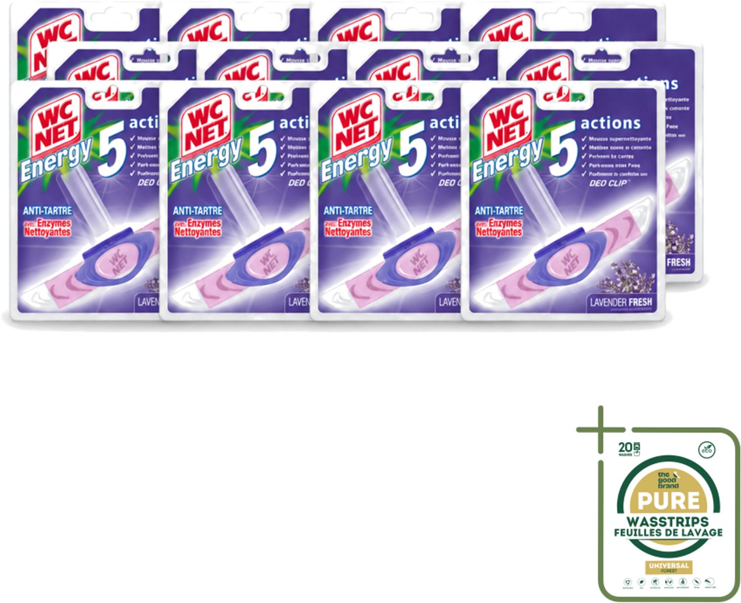 12 x WC Net - Toiletblok - Lavendel - 1 Blokje - Wasstrips - Toilet Net - Toilet Reiniger - Lavendel Geur - Toilet Reinigen - Toilet Hygiëne