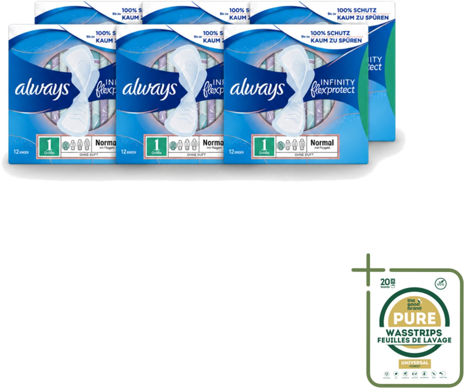 6 x Always – Maandverband – Infinity Normal - 12 Maandverbanden - Always Infinity - FlexFoam - Maandverband - Menstruatie - Absorptie