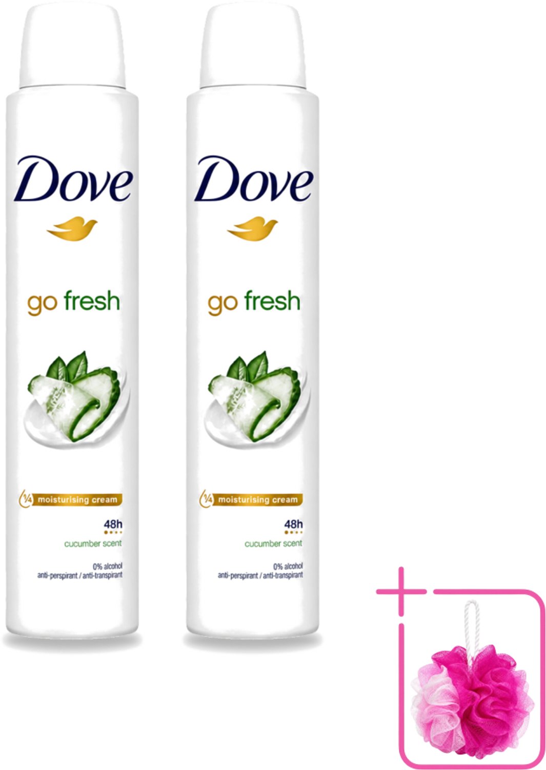 2 x Dove Go Fresh - Deospray - Groene Thee & Komkommer - 200 ml - Bulkverpakking - Dove Go Fresh Deospray Groene Thee & Komkommer - Douchemop - Frisheid