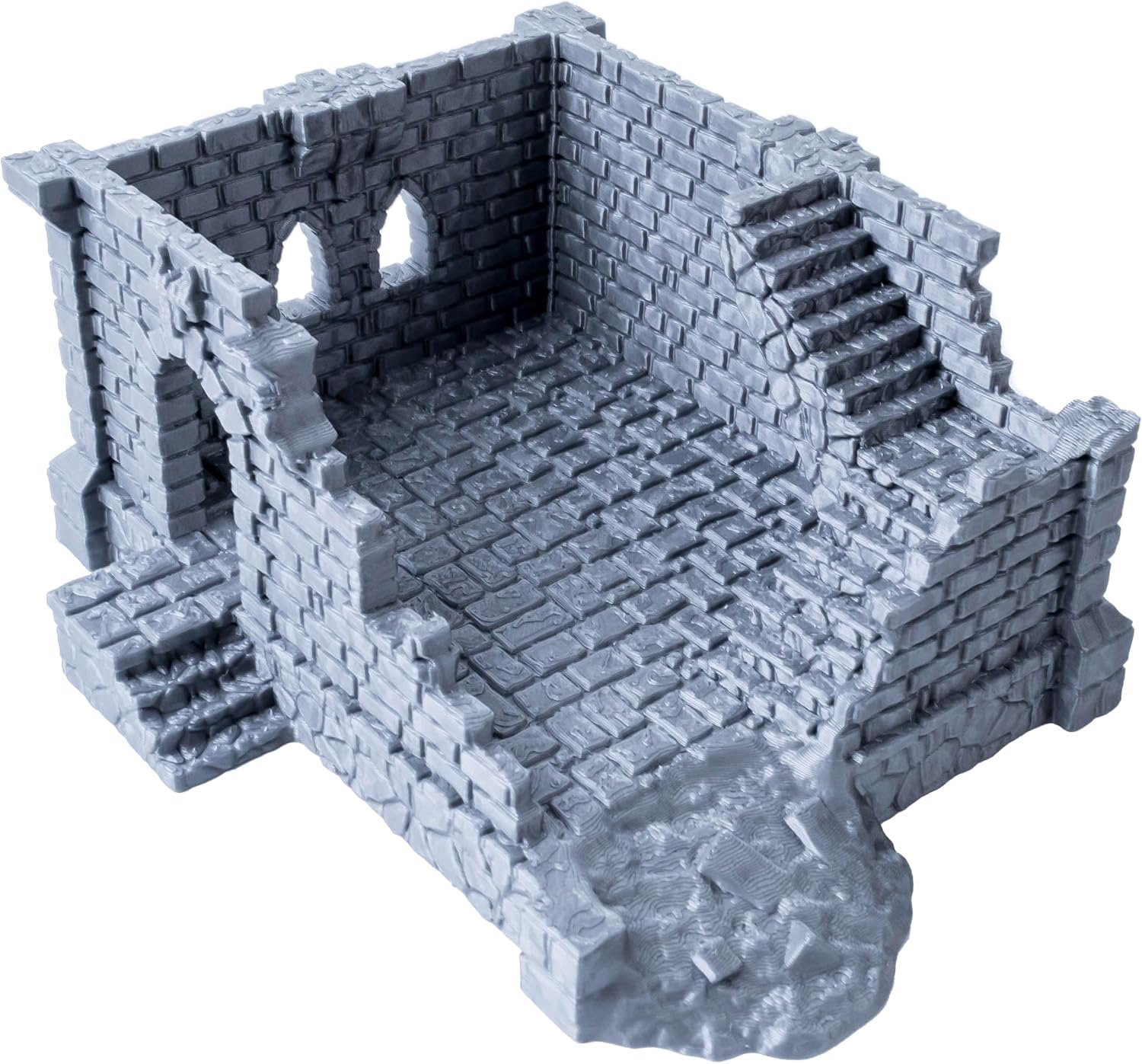 Tafellandschap Stone Ruined Outpost - Authentiek middeleeuws en fantasy - Hoogwaardige PLA - ShopVlot