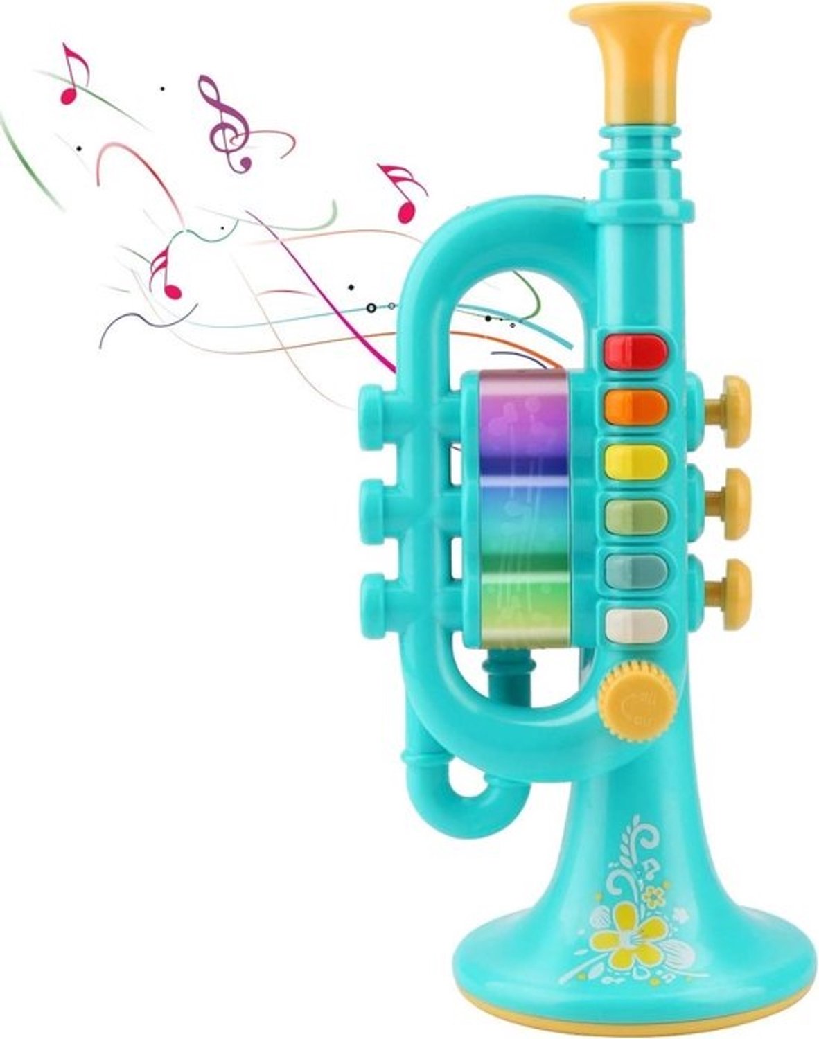Kindertrompet Speelgoed - Muziek Trompet - Muziek Leren - Met Lichtjes en Geluiden - 26 x 12 x 10 cm