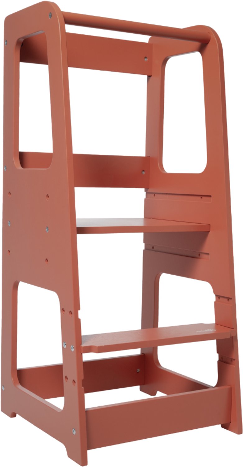 Toadly® Leertoren Sophia - Houten Opstapje voor Kinderen - Verstelbare Keukentoren - Veilig & Duurzaam - Terracotta