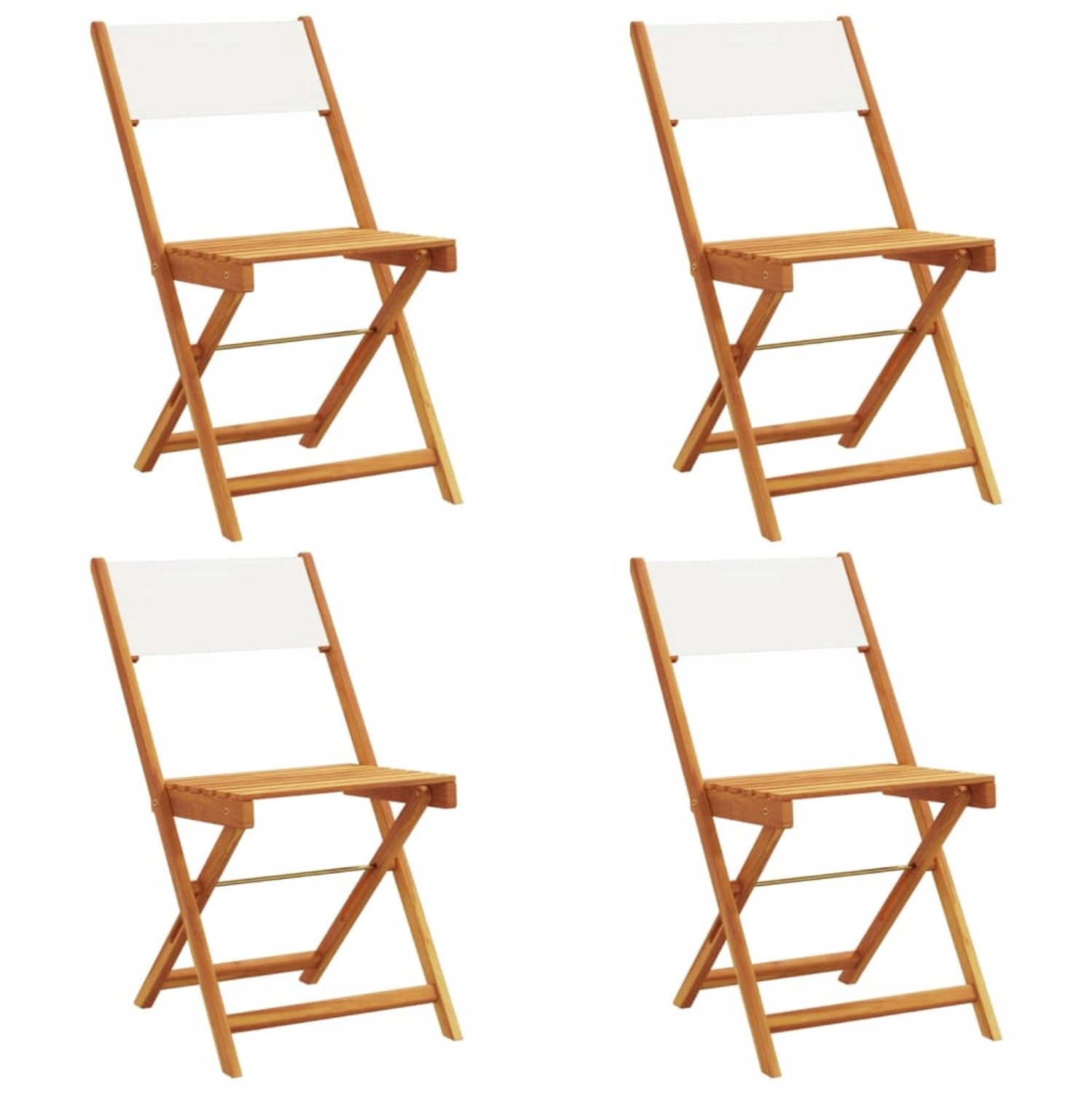 4x Houten Klapstoelen Tuin, Balkon, Terras - Acaciabeige