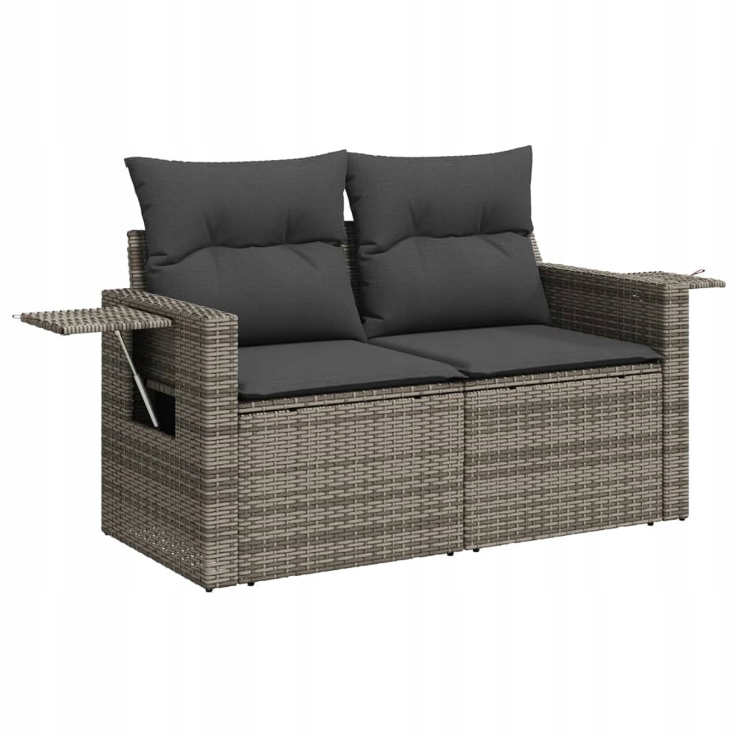 Comfortabele 2-zits tuinstoel met bijzettafel van PE-rotan