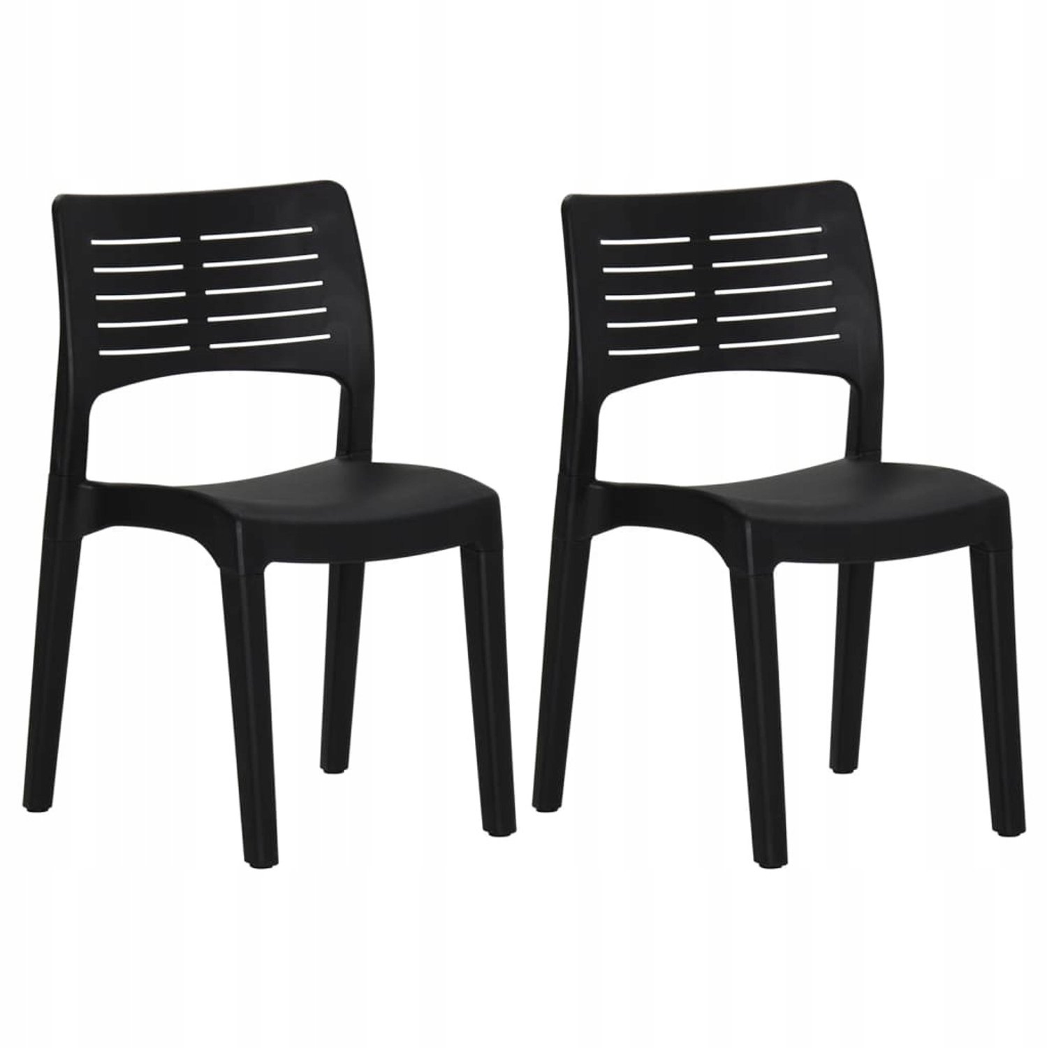2x Tuinstoel Stapelbaar - Comfortabel & Duurzaam Polypropyleen - Antraciet