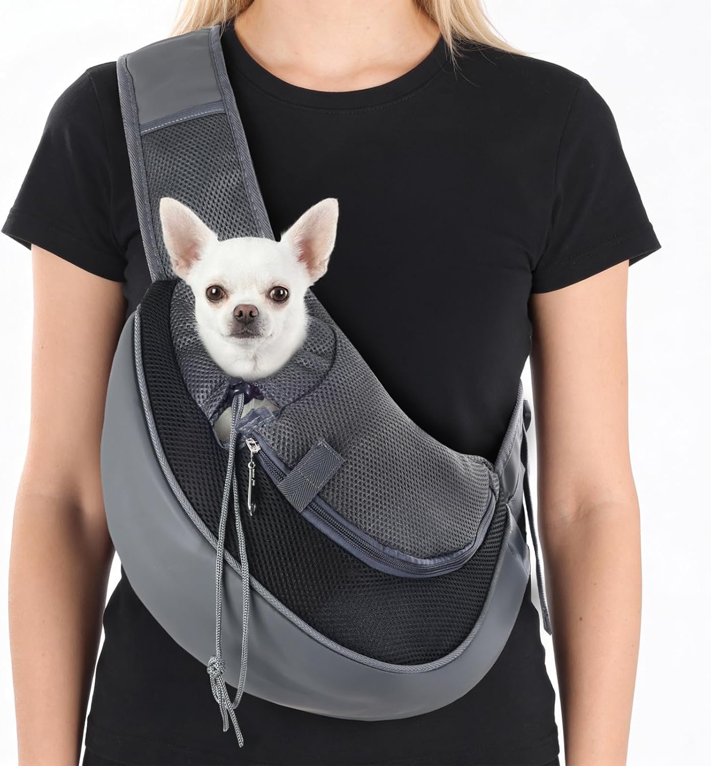 Honden draagtas voor kleine huisdieren - ademend mesh - verstelbare schouderband - ideaal voor buiten - ShopVlot