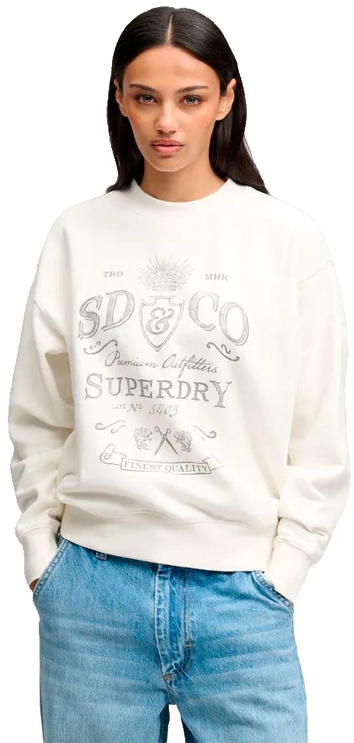 Superdry Vintage Workwear Crew Sweatshirt 2XS Vrouw Creme