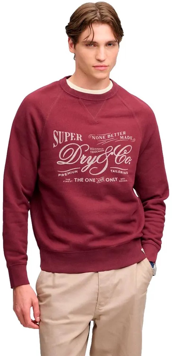 Superdry Vintage Workwear Print Sweatshirt S Man Rood