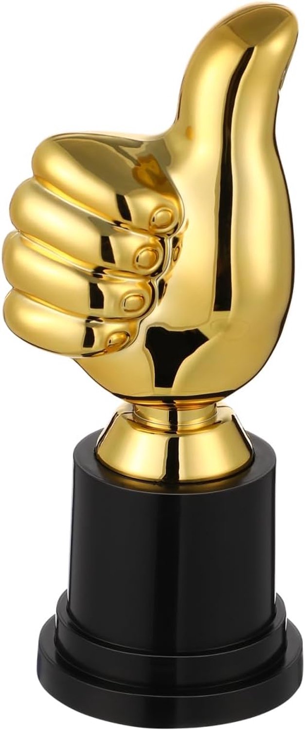Duimtrofee van kunststof, licht en, motiverende winningsprijs voor kinderen, cadeau voor voetbal en feestspelletjes