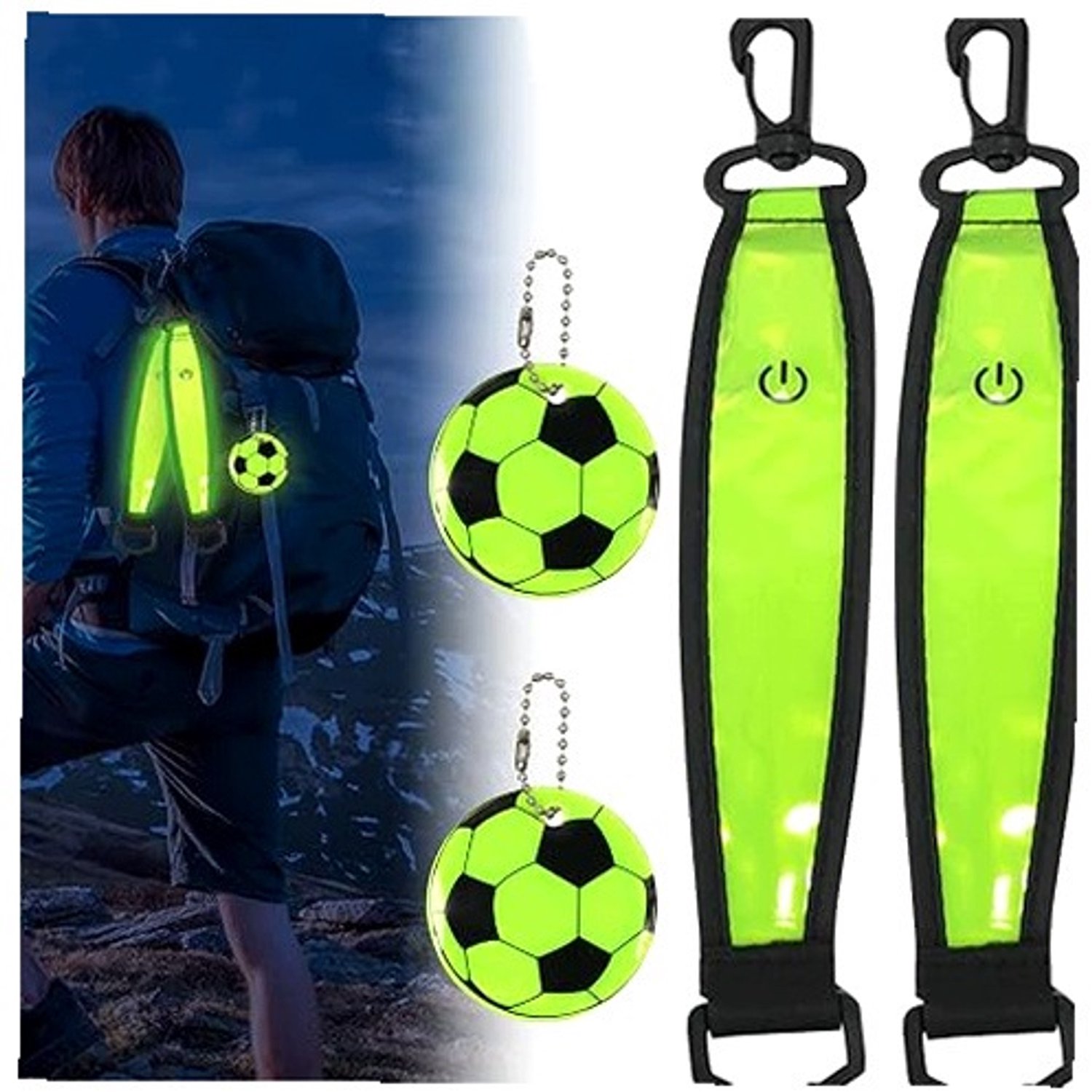 LED Veiligheidsreflectoren voor Kinderen - 4 Stuks - Schooltas