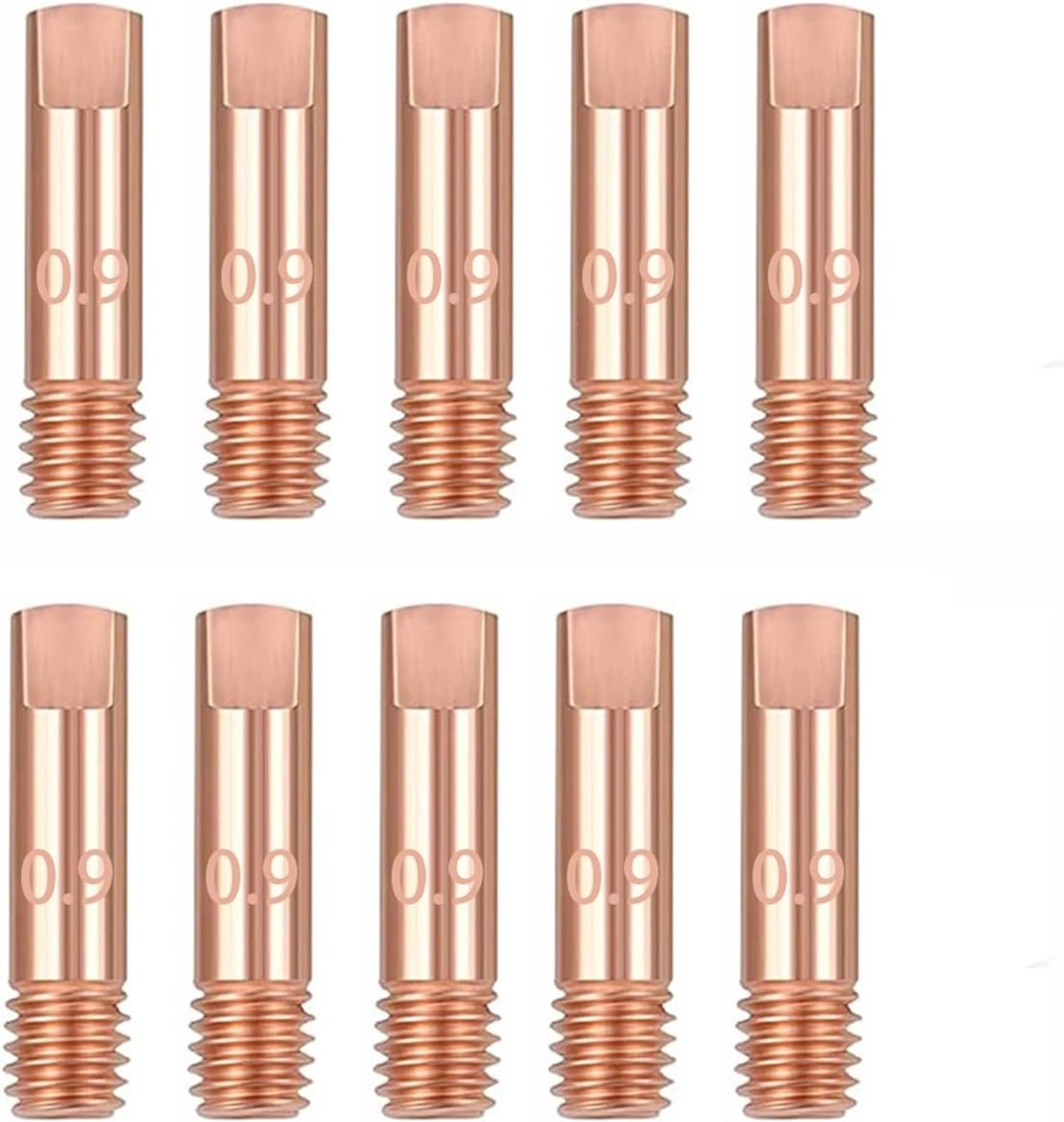 10 Stuks 0.9mm Koperen Flow Nozzles voor MIG/MAG Lasapparatuur - Contactpunten en Accessoires voor Lasbrander