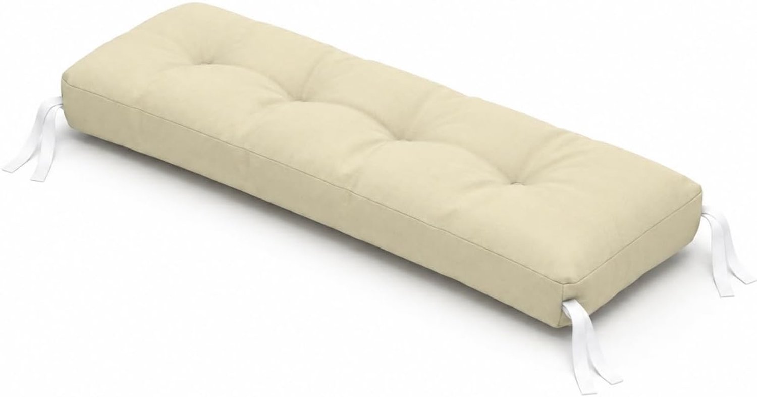 Kussen voor tuinbank, schommelbank, beige, 150 x 50 cm, palletkussen, bankkussen, zitkussen, tuinkussen, gewatteerd, outdoor kussen