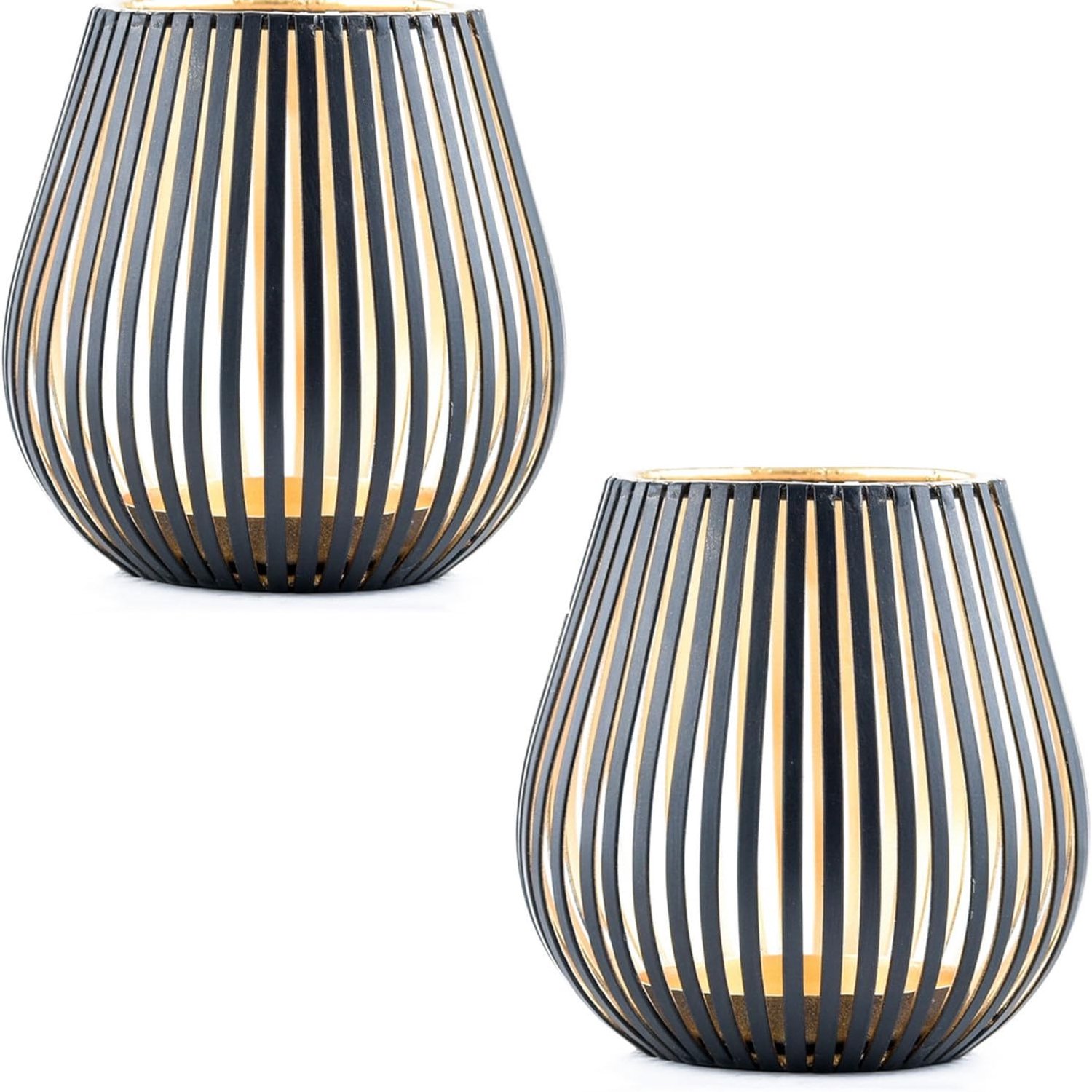 Set van 2 Scandinavische design windlichten/theelichthouders Amunda
