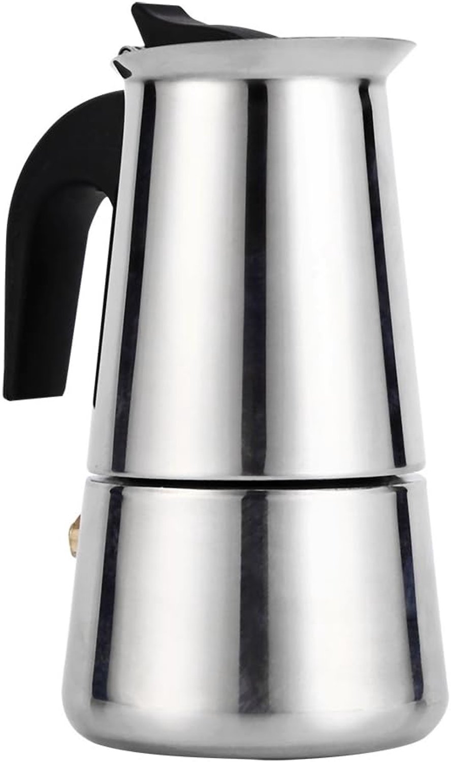 Maker 450 ml, Roestvrij Staal Koffiezetapparaat voor Op de Stoof, Geschikt voor Alle Warmtebronnen, Inclusief Filter, Eenvoudig te Gebruiken en Schoonmaken