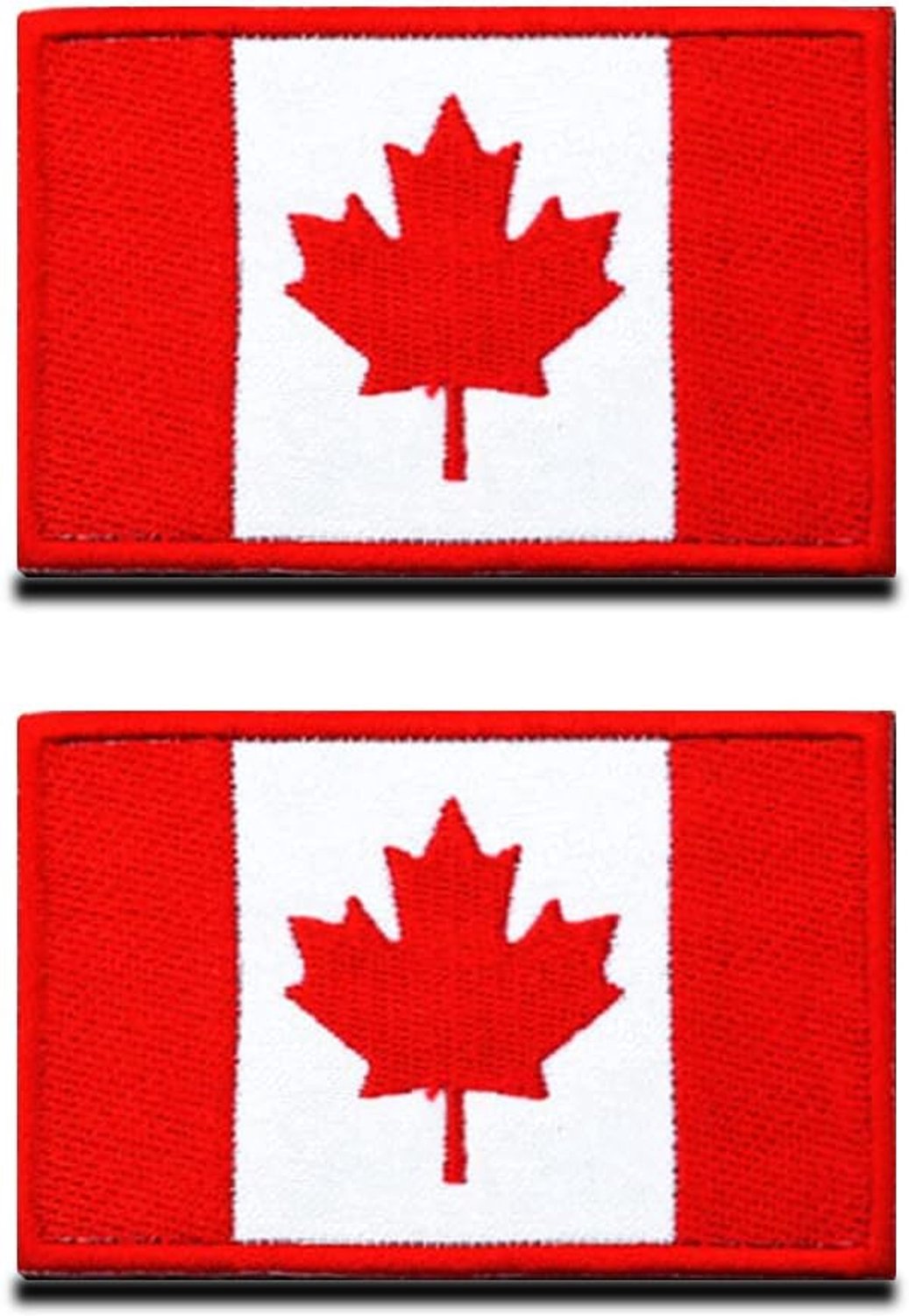 2 St. Canadese vlag patch - Tactisch Canadees insigne, geborduurde patch met sluiting, militaire zelfklevende banden voor rugzakken, kleding, tassen, uniform, vest, jersey