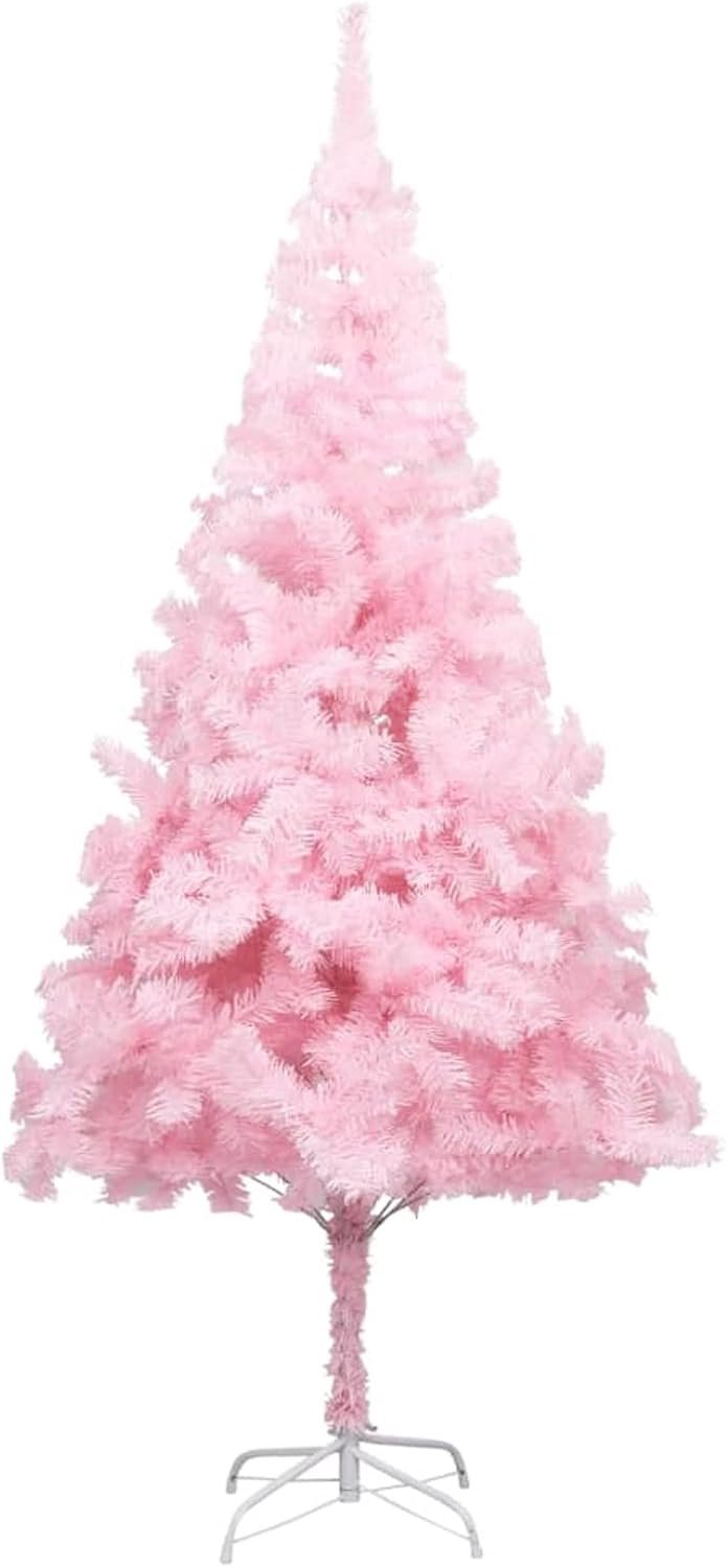 Kunstkerstboom met standaard, dennenboom, kerstboom, decoratieve boom, roze, 210 cm, pvc