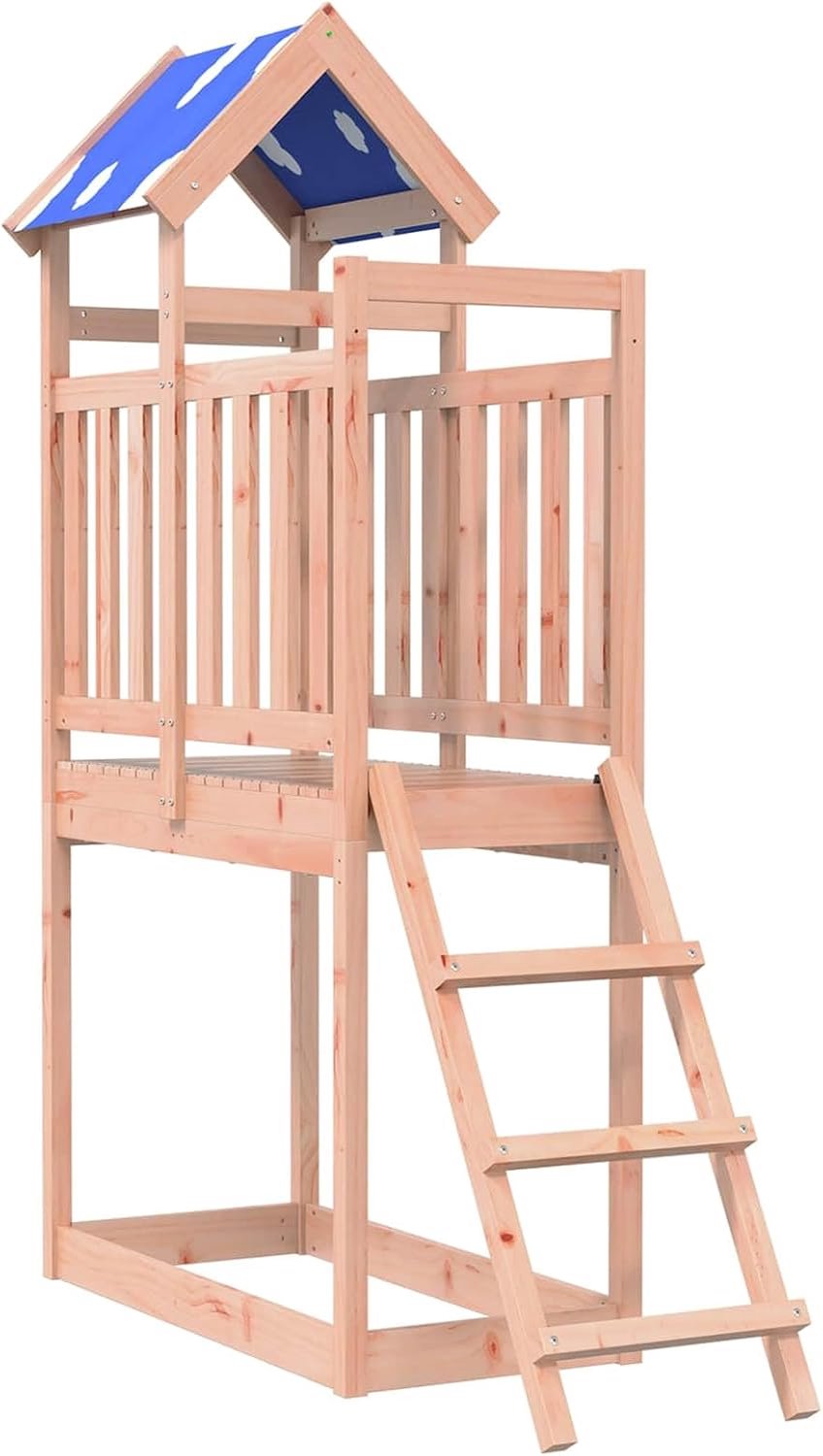 Speeltoren voor de tuin van massief douglasiahout, klimtoren met accessoires, outdoor speelplaats voor kinderen, 52,5 x 110,5 x 215 cm