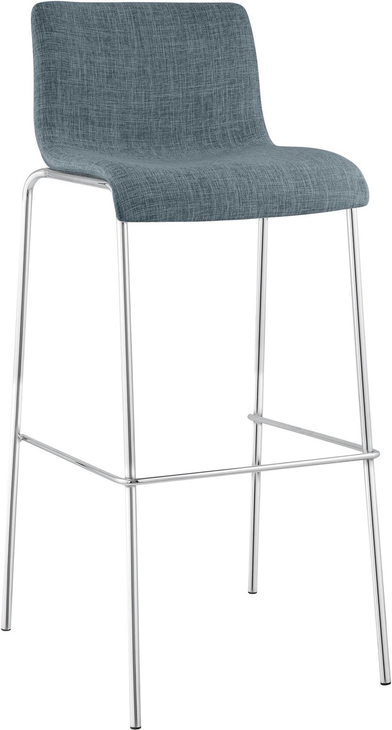 Luxe Comfort Barkruk - Stof - Blauw blauw chroom