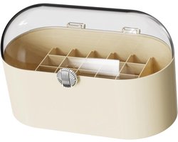 Cosmetische Opbergdoos met Dushing Make -up Lipstick Organizer Slaapzaal Bureau voor Slaapkamer (Wit)