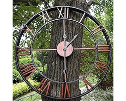 50CM Klassieke Vintage Gietijzeren Smeedijzeren Tuin Wandklok Buiten Tuin Wandklok, Grote Romeinse…