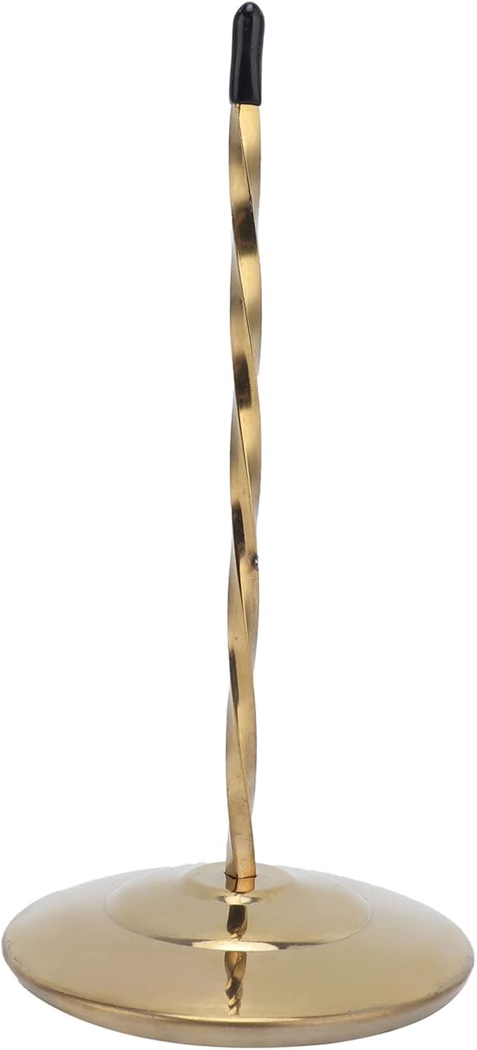 Glanzend RVS Bill Ticket Houder Verdikte Antislip 80mm Ronde Bodem Rubberen Cover Veilig Anti Letsel voor Restaurant Bar Keuken Kantoor Ontvangst Factuur Memo (gouden spiraalvormige staaf)