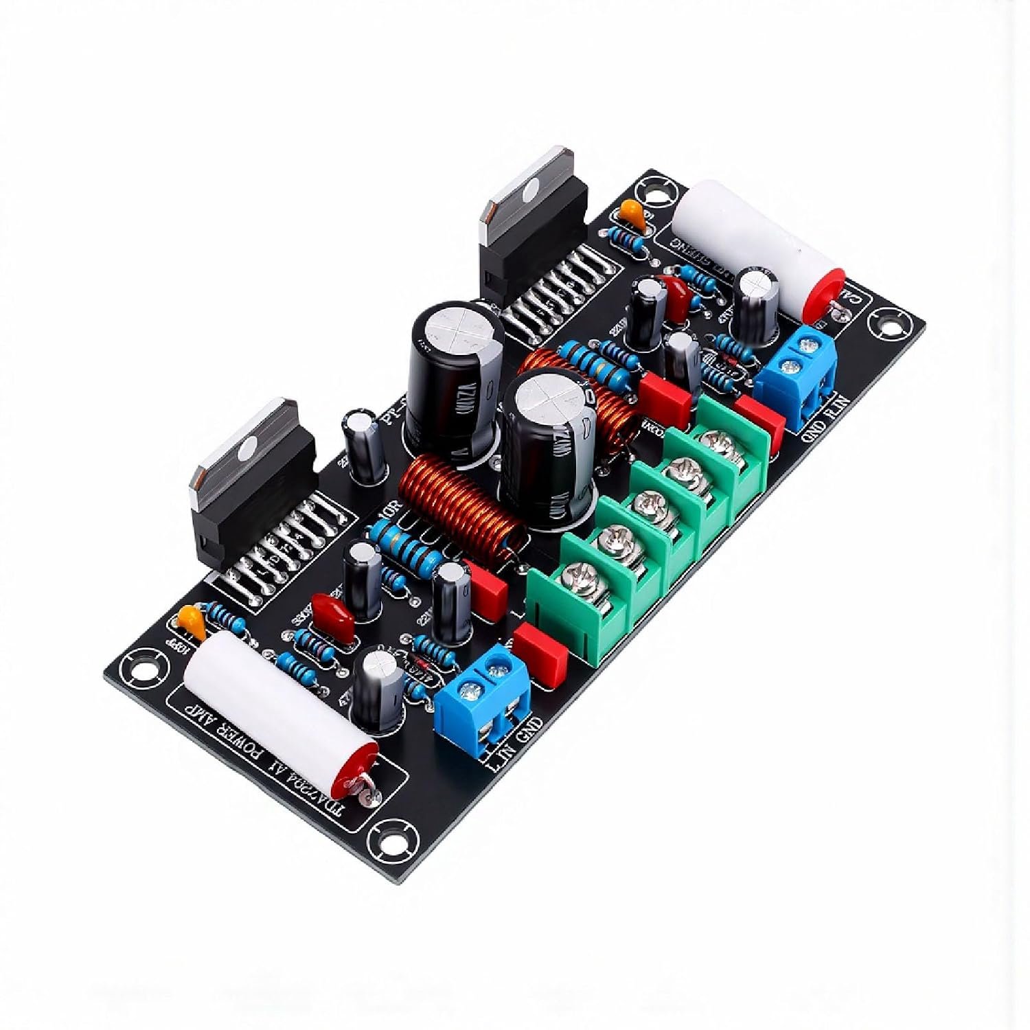 Audioversterkerkaart TDA7294 HIFI-versterkerkaart Stereo Eindversterker 200 W Tweekanaals Anti-interferentie Laagdoorlaatfilter met Zobel-netwerk voor 8 Ohm-luidsprekers