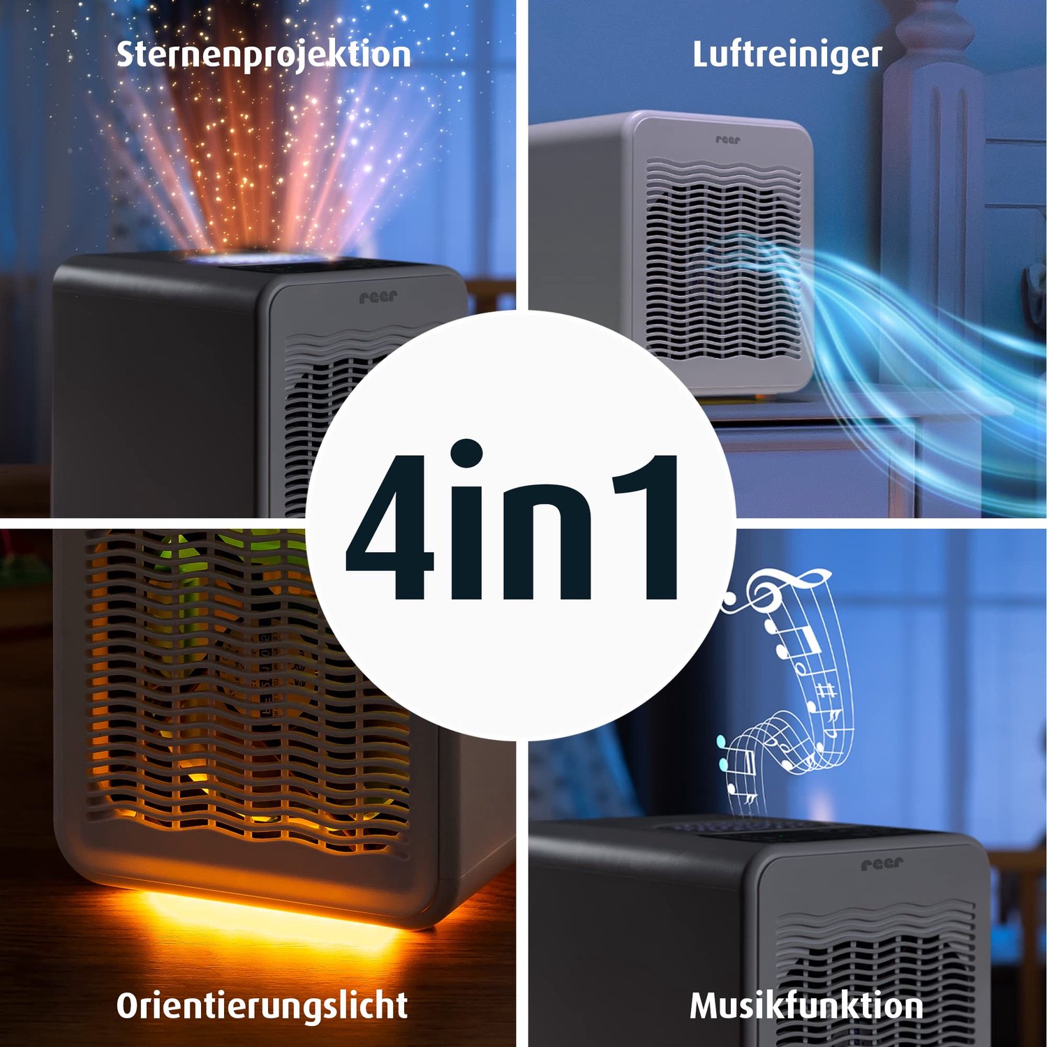Luchtreiniger Wit - HEPA En Actieve Koolfilter - 10 m² - Kunststof - Voor Slaapkamer En Kinderkamer