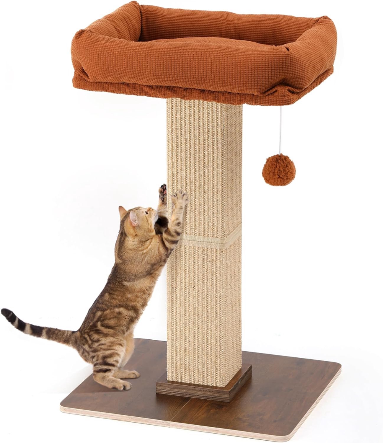 Levo® Krabton - Krabpaal - Krabton voor Katten - Lichtbruin - 46x 39x 73cm