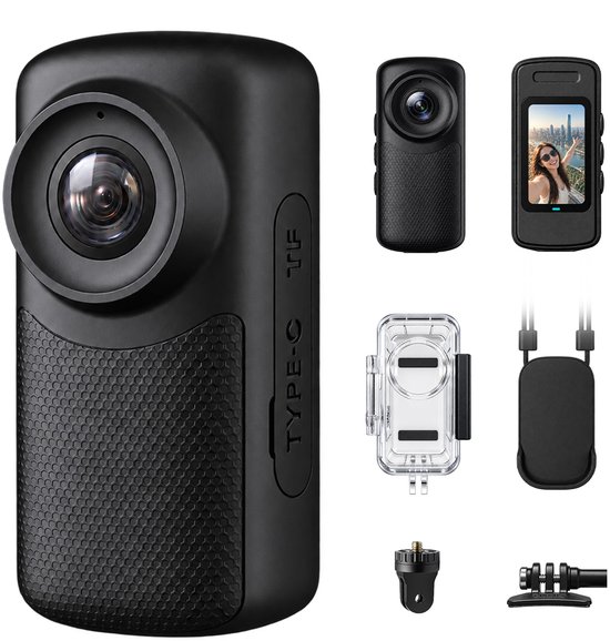 Zeerkeer 4K Bodycam met EIS Beeldstabilisatie - Magnetische Action Camera met 30m Waterdichte Behuizing - 1.45" IPS Scherm - Tot 2 Uur Accuduur