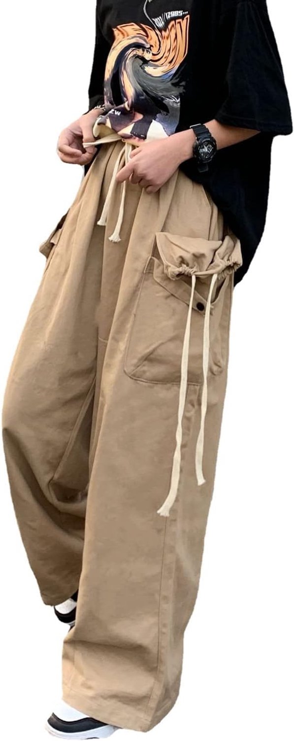Broeken voor dames met wijde pijpen en wijde pijpen Vintage casual harajuku-broeken