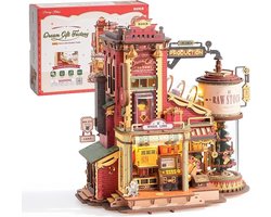 ROKR 3D Houten Modelbouwpakket Dream Gift Factory - Mechanische Muziekdoos Puzzel voor Volwassenen - Kerstspeelgoedfabriek met Transportband en Verlichting