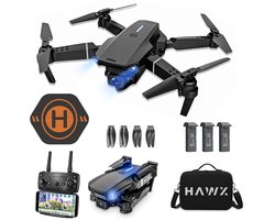 HAWX E88 Drone - Drone met 4K Camera - Mini drone - Voor Kinderen/Volwassenen - Drones - Tot 90 Minuten Vliegen - Incl. 3 Batterijen, Opbergtas, Landing Pad