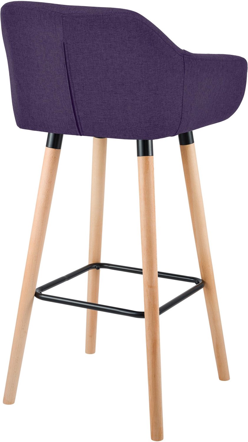 Luxe Comfort Barkruk - Set van 2 - Lila purper/natura