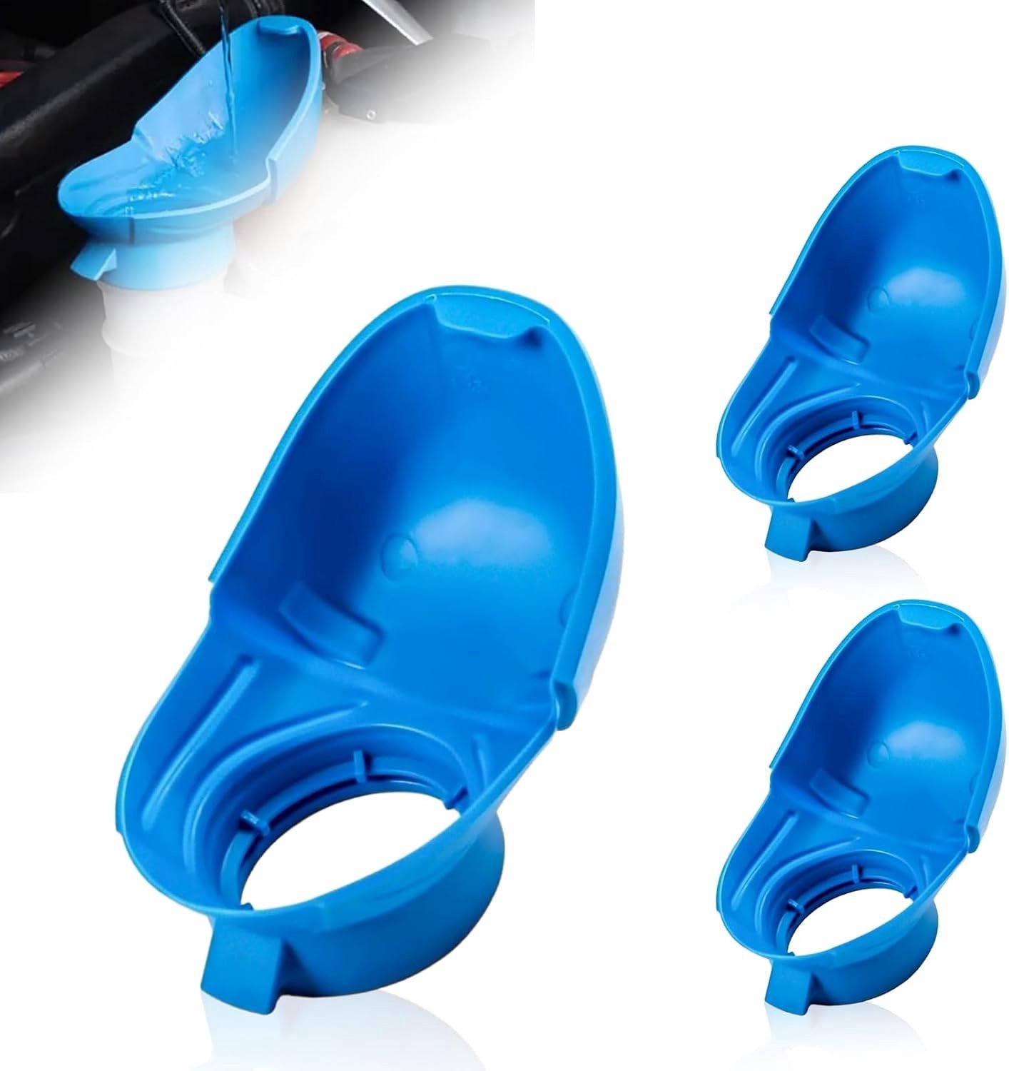 Set van 3 Waterflesdeksels voor Autoruiten van Rubber - Bescherming voor Ruitenwissers, Vloeistofcontainer en Deksel voor Autowasvloeistof