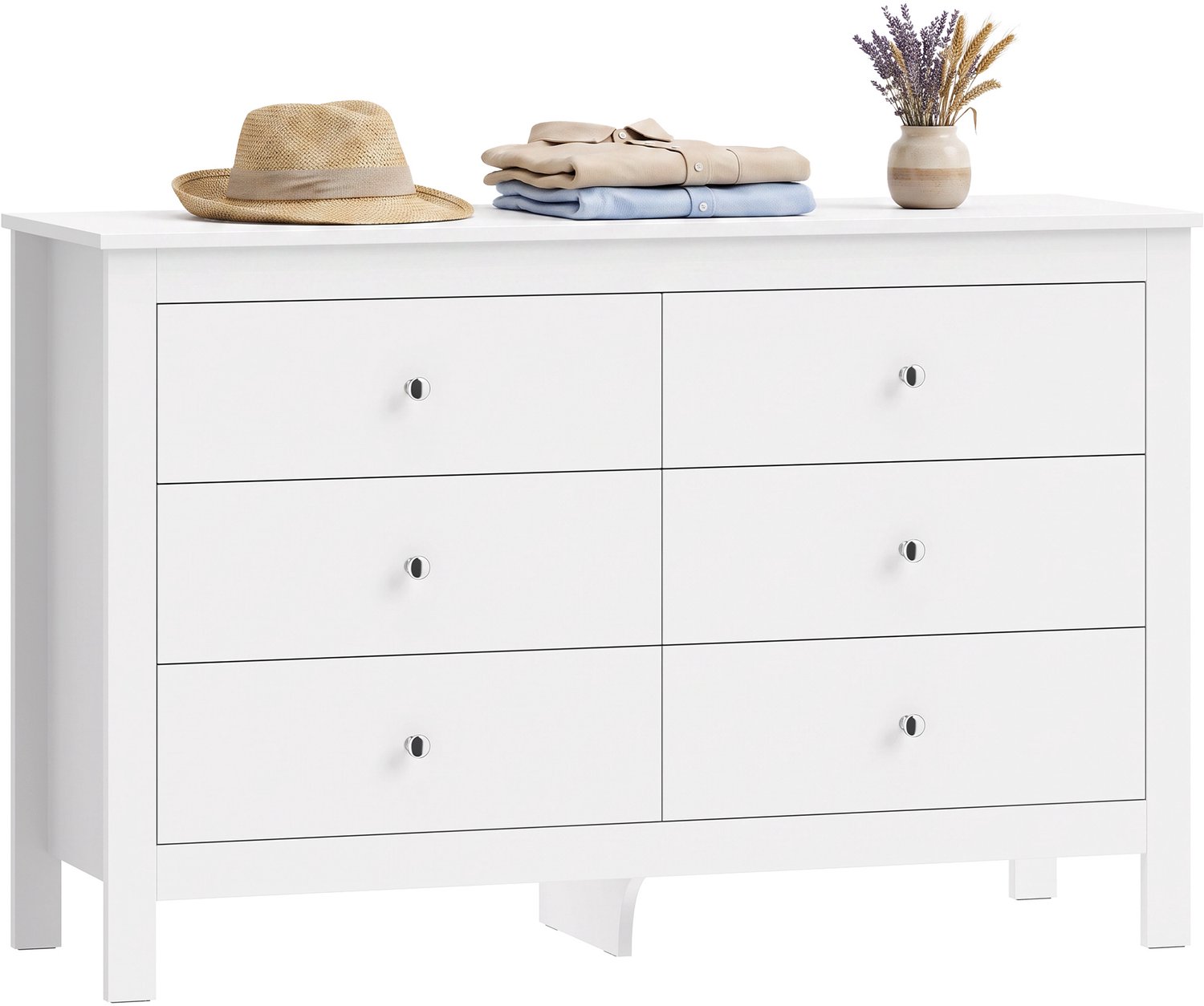 Homcom Drawer Chest-MDF-118 x 39,5 x 75,5 cm-Weiß Wit
