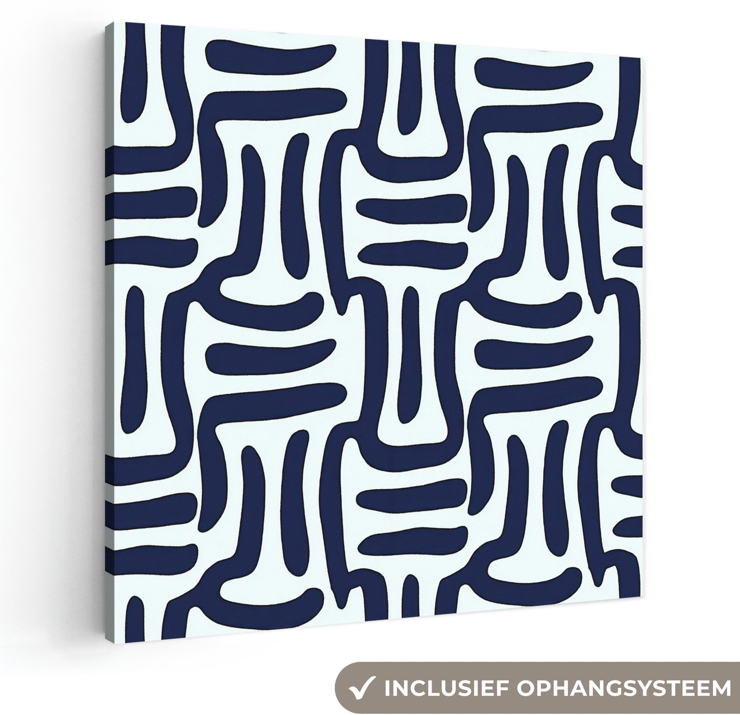Canvas schilderij 90x90 cm - Exclusieve wanddecoratie Abstract - Modern - Blauw - Muurdecoratie woonkamer - Slaapkamer decoratie - Kamer accessoires - Schilderijen op canvas