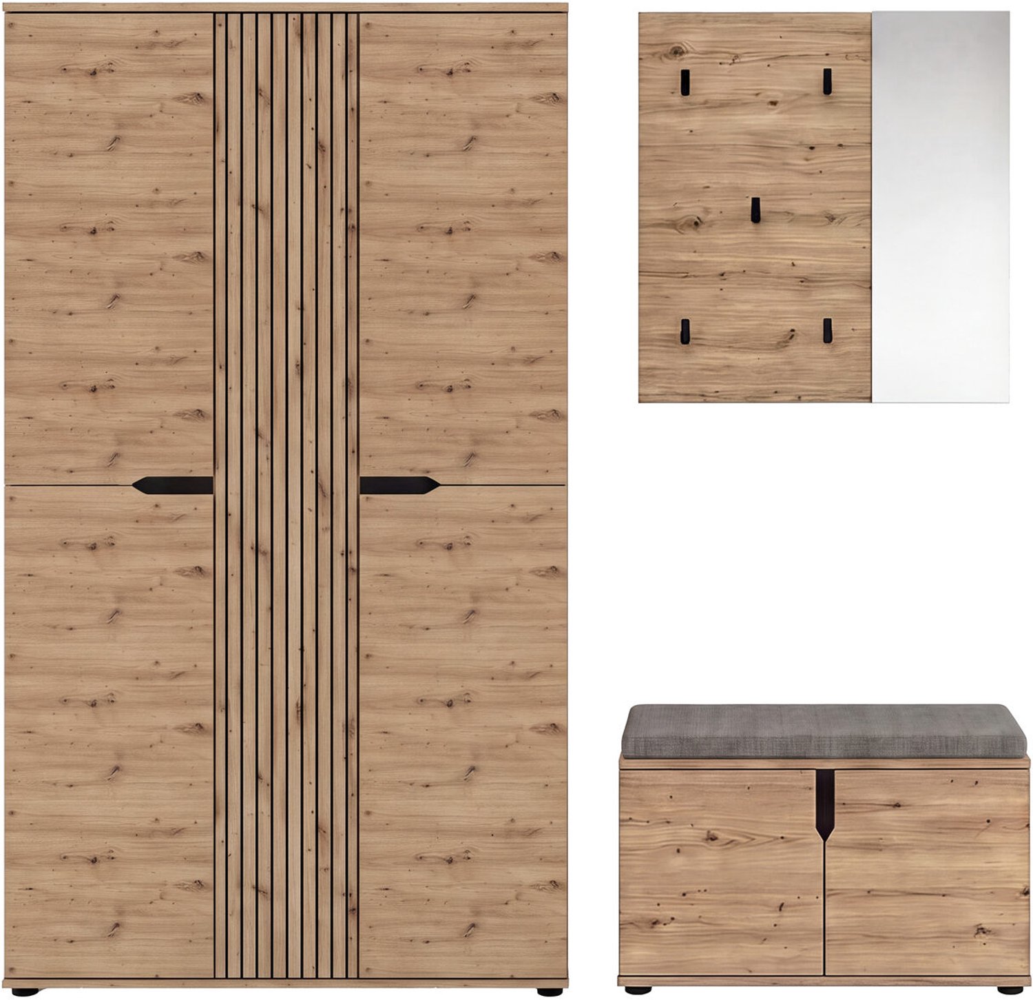 Furnilux Garderobecombinatie Keno met zitkussen, Artisan Eiken, 199 cm Artisan Eiche Nachbildung