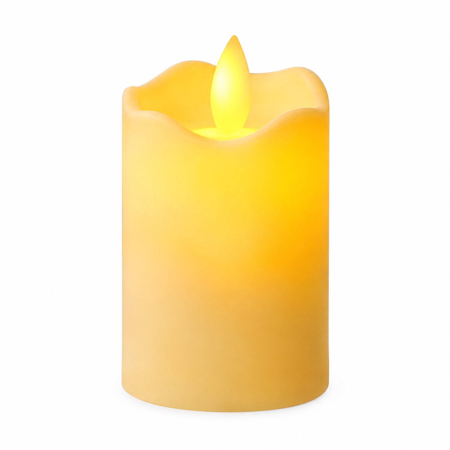 SWGOTA led kaarsen 5 × 7 cm met golvende bovenrand en gladde kunststof behuizing, voor bruiloften en verjaardagen, 12 per displaydoos Wit